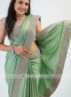 Satin Silk Pista Green Saree